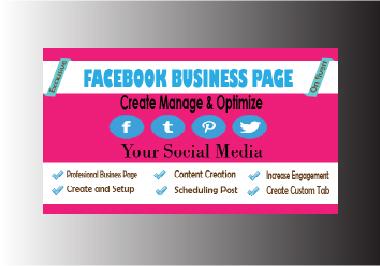 I will create, set up and manage your social media business page