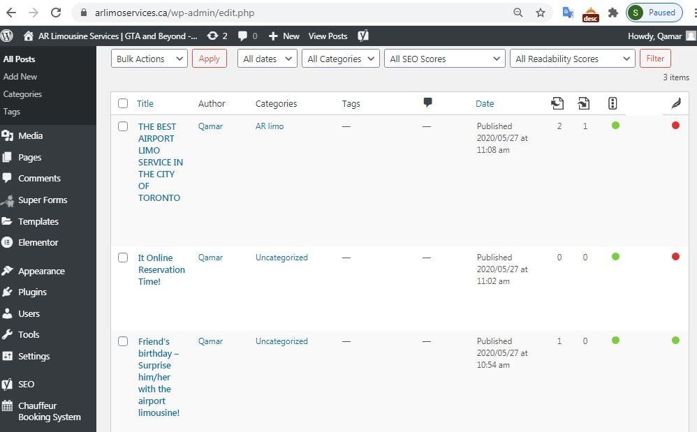 OnPage SEO and Technical SEO of Wordpress WebSite