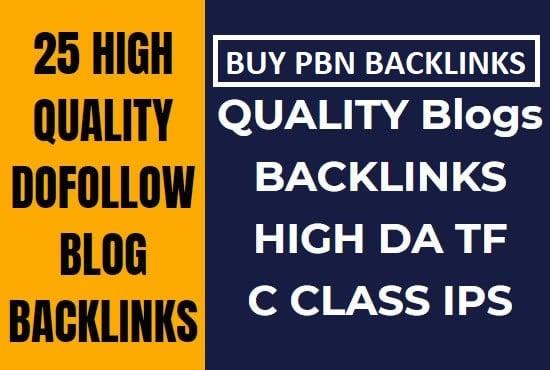 I will do 25 seo backlinks high tf cf da pa dofollow links homepage