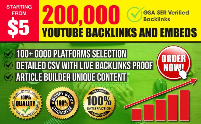 I will create youtube SEO backlinks, embeds for organic promotion