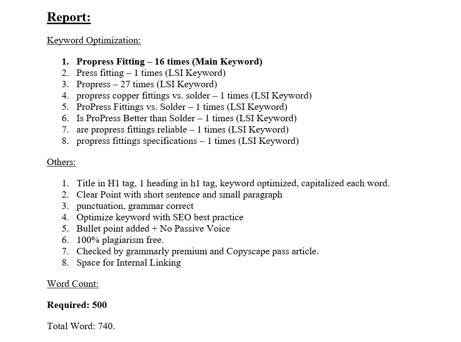 I will write 500 word unique niche related SEO optimized article, content for your business.