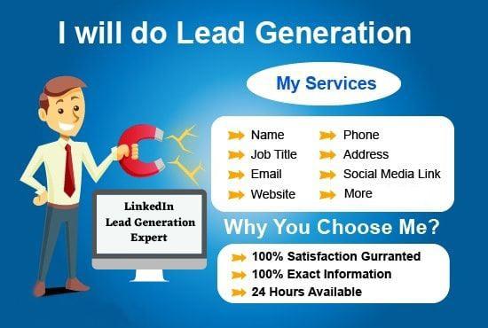 I will generate targeted lead generation of LinkedIn, b2b, company, verified emails