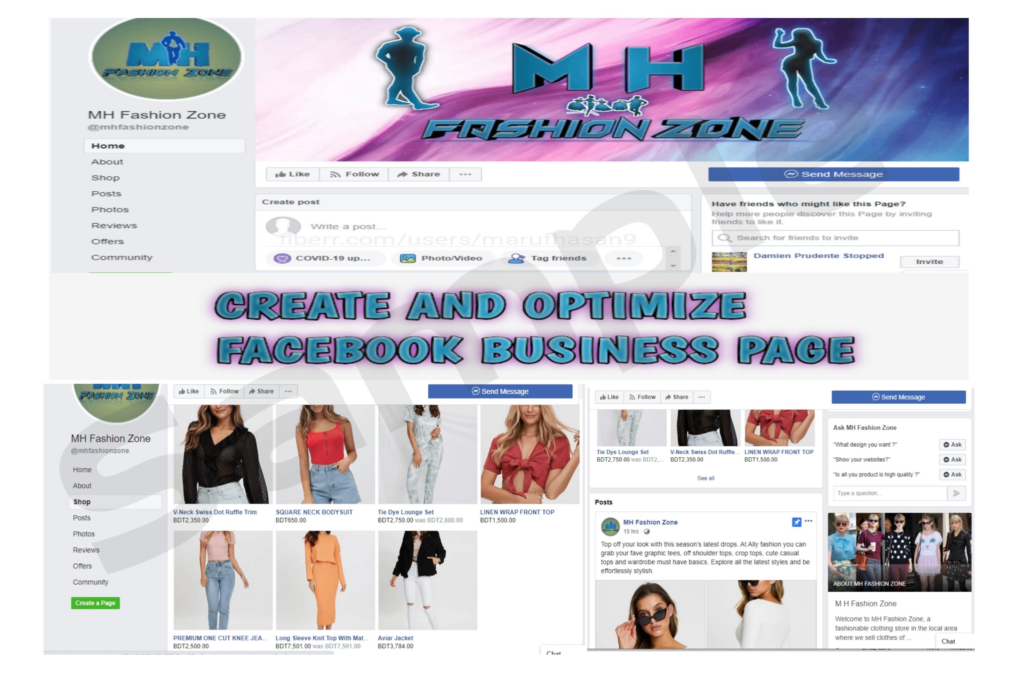 create, optimize and design facebook business page