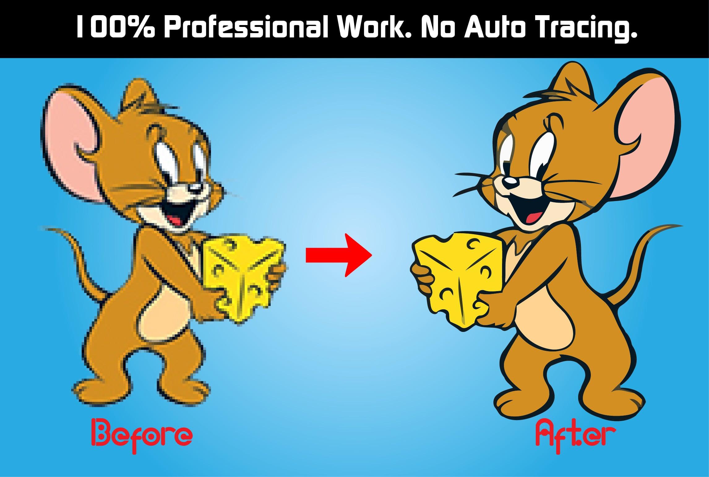I will do Vector Tracing, Redraw or Convert to Vector Manually in 12H