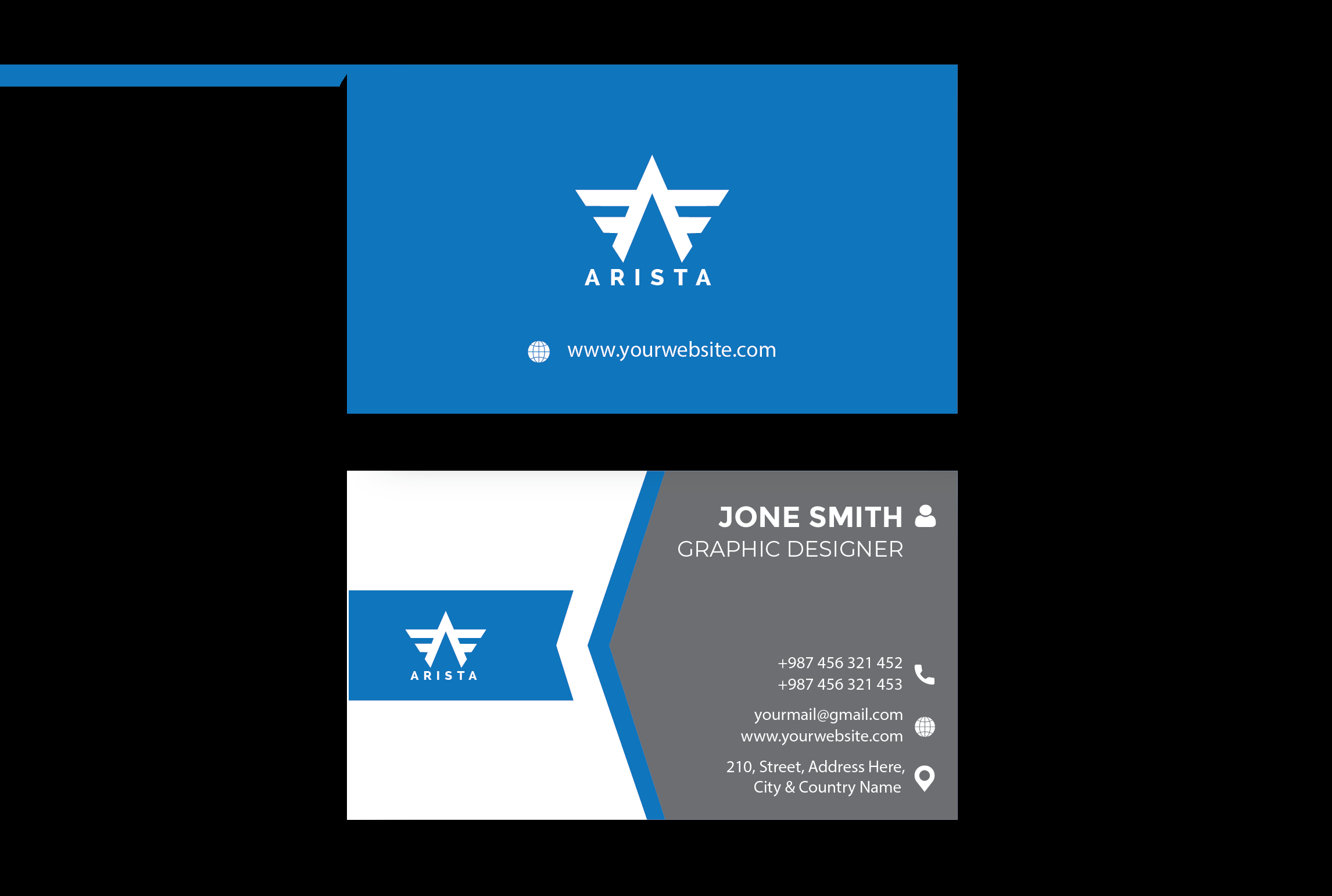 I will create business card design two concept for you