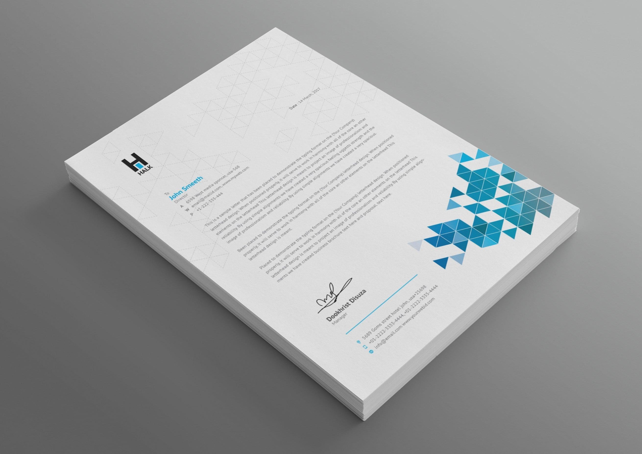 I will design editable custom professional business letterhead in word template