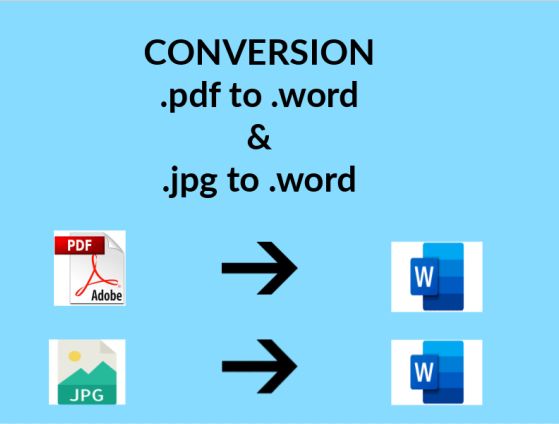 CONVERSION .pdf to .word & .jpg to .word