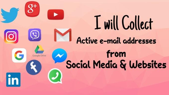 I will collect 3000 active emails from social media or websites