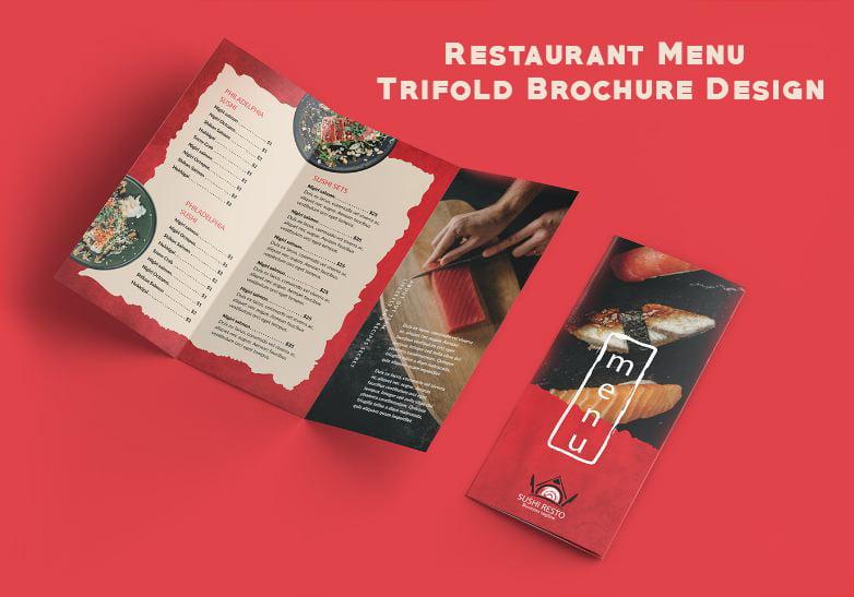 I will design restaurant, food menu trifold brochure in 24 hours