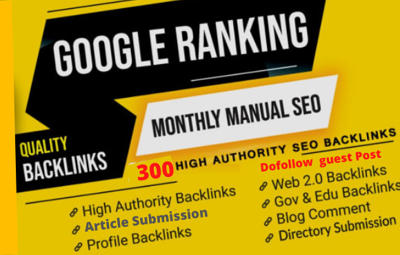 i will Create high quality dofollow SEO backlinks link building google top ranking