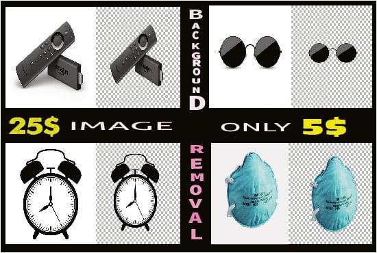I will do removal background and transparent
