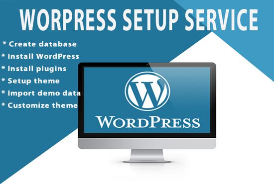 I will install wordpress, setup theme and do customization