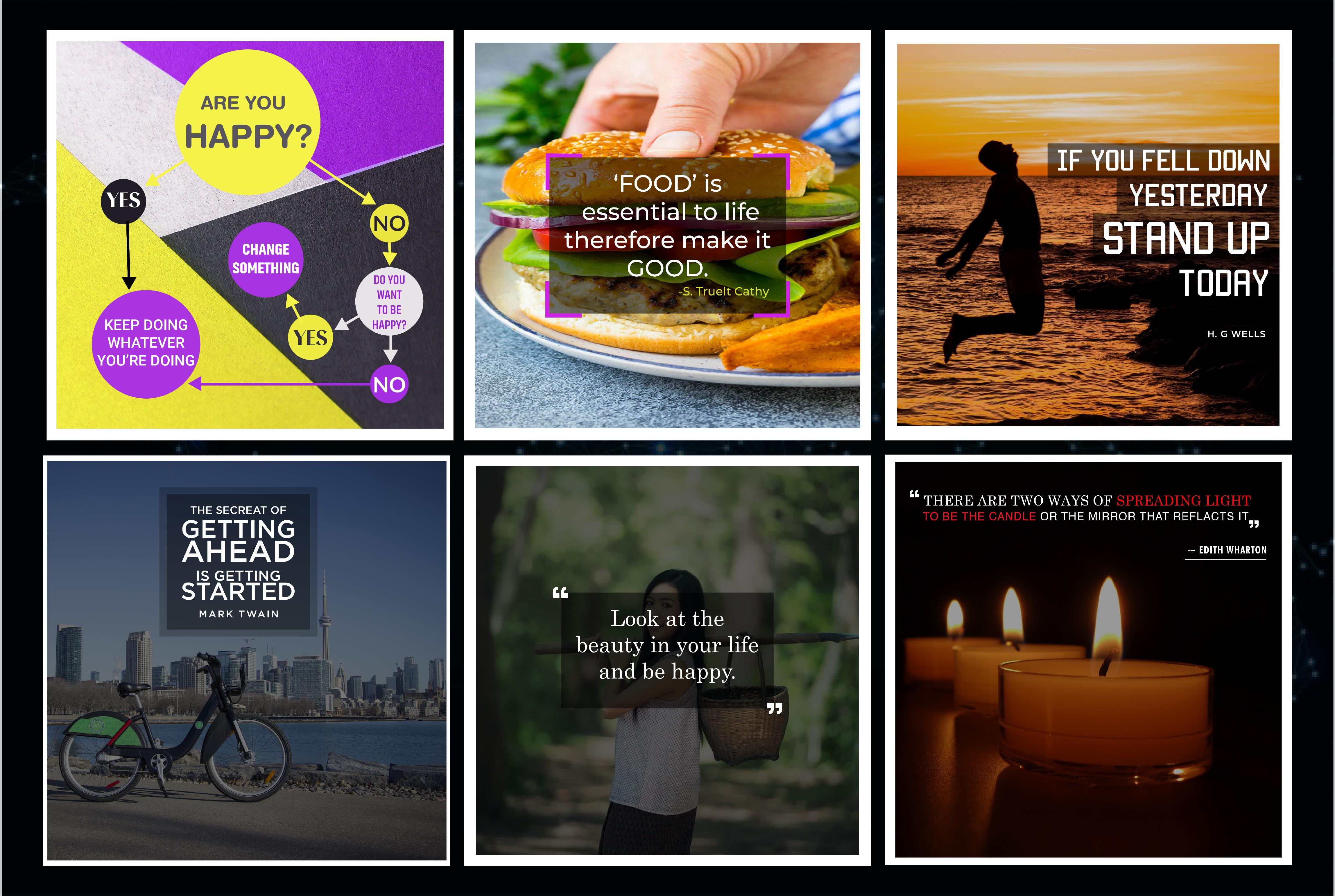 I will design 100 motivational quotes, inspirational quotes image, Instagram quote image