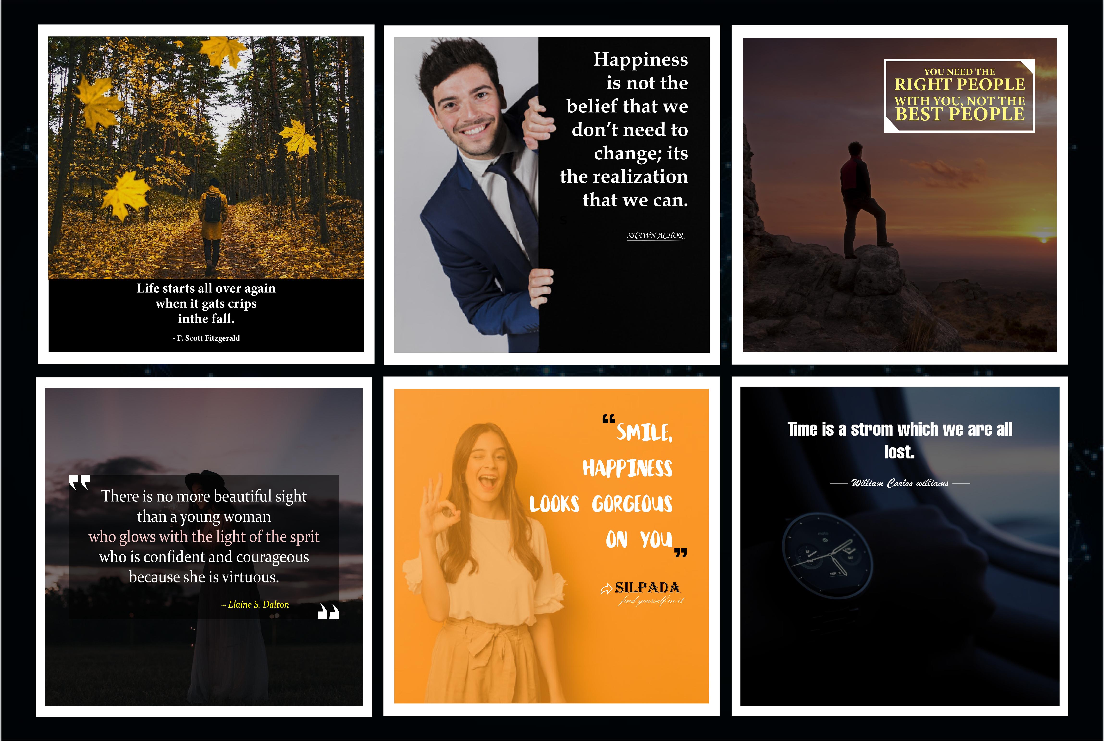 I will design 100 motivational quotes, inspirational quotes image, Instagram quote image