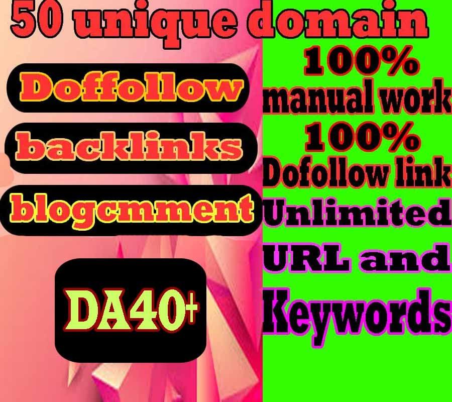 I Will Create 50 Unique Domain Manual Blog Comment backlinks DA 40+
