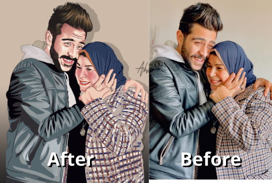 I will do perfect vector art, portrait from your photo 