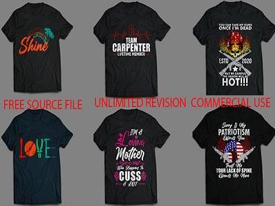 I will do typography and custom 1 t-shirt design 