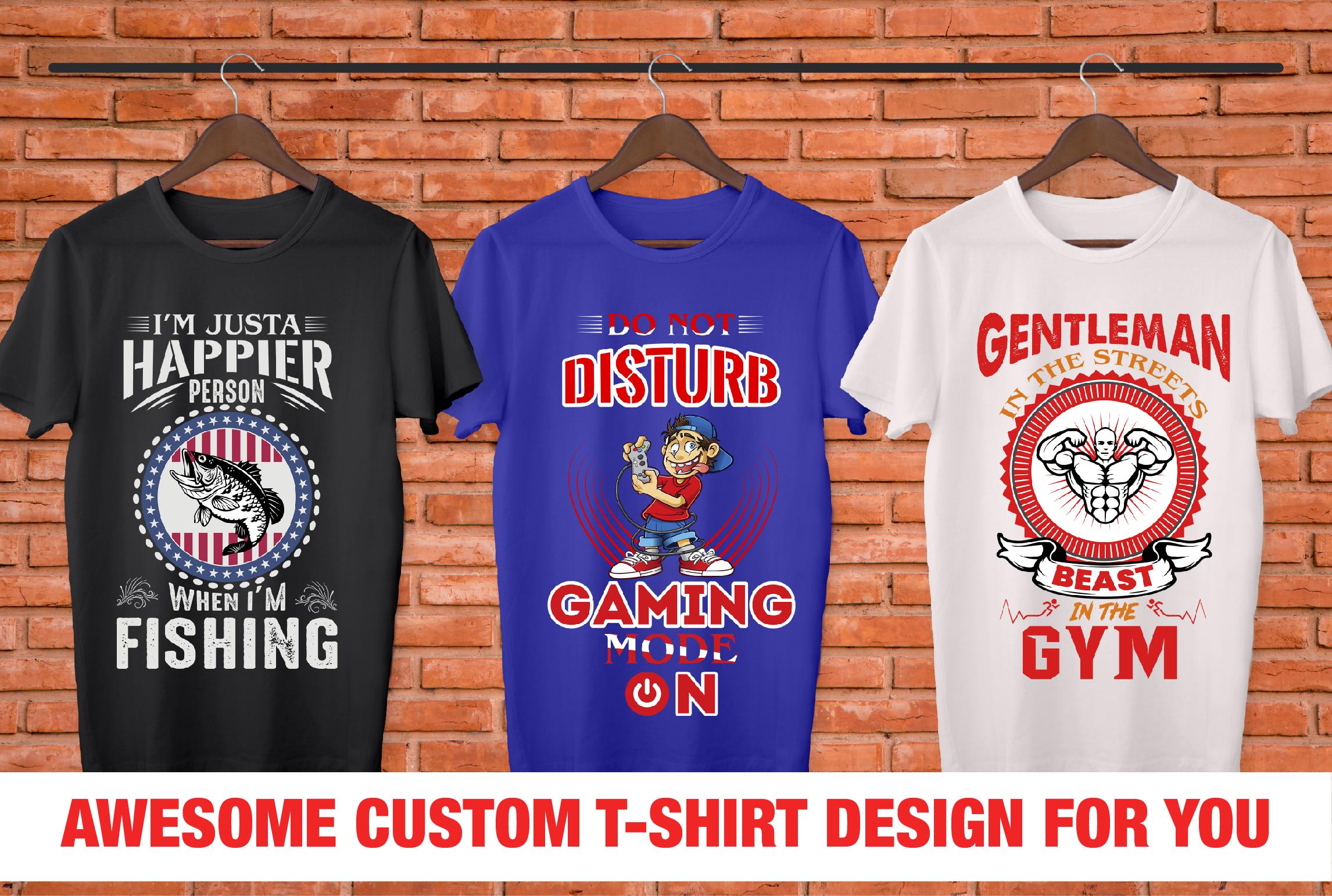 I will design custom t shirt design