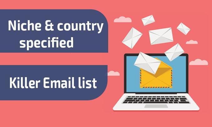  I will build high quality niche and country specified email list organically for you
