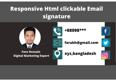 i will design Html clickable email signature