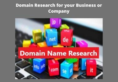 I will do domain Name research for your business or Company 