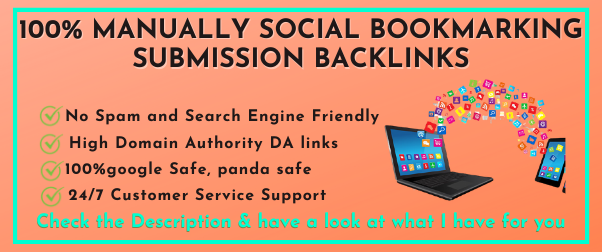 Manually 100 Social Bookmarking Submission with High-Quality Backlinks
