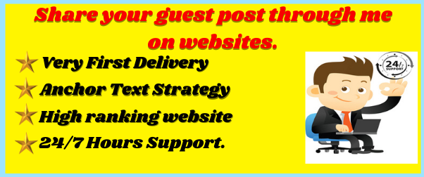 Publish 10 Guest Posts 10 different websites With High DA/PA Any category