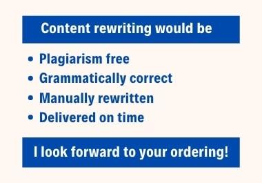 I will Manually rewrite any content of your choice