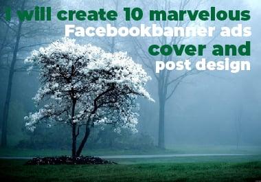 I will create 10 marvelous Facebook banner ads, cover and post design 