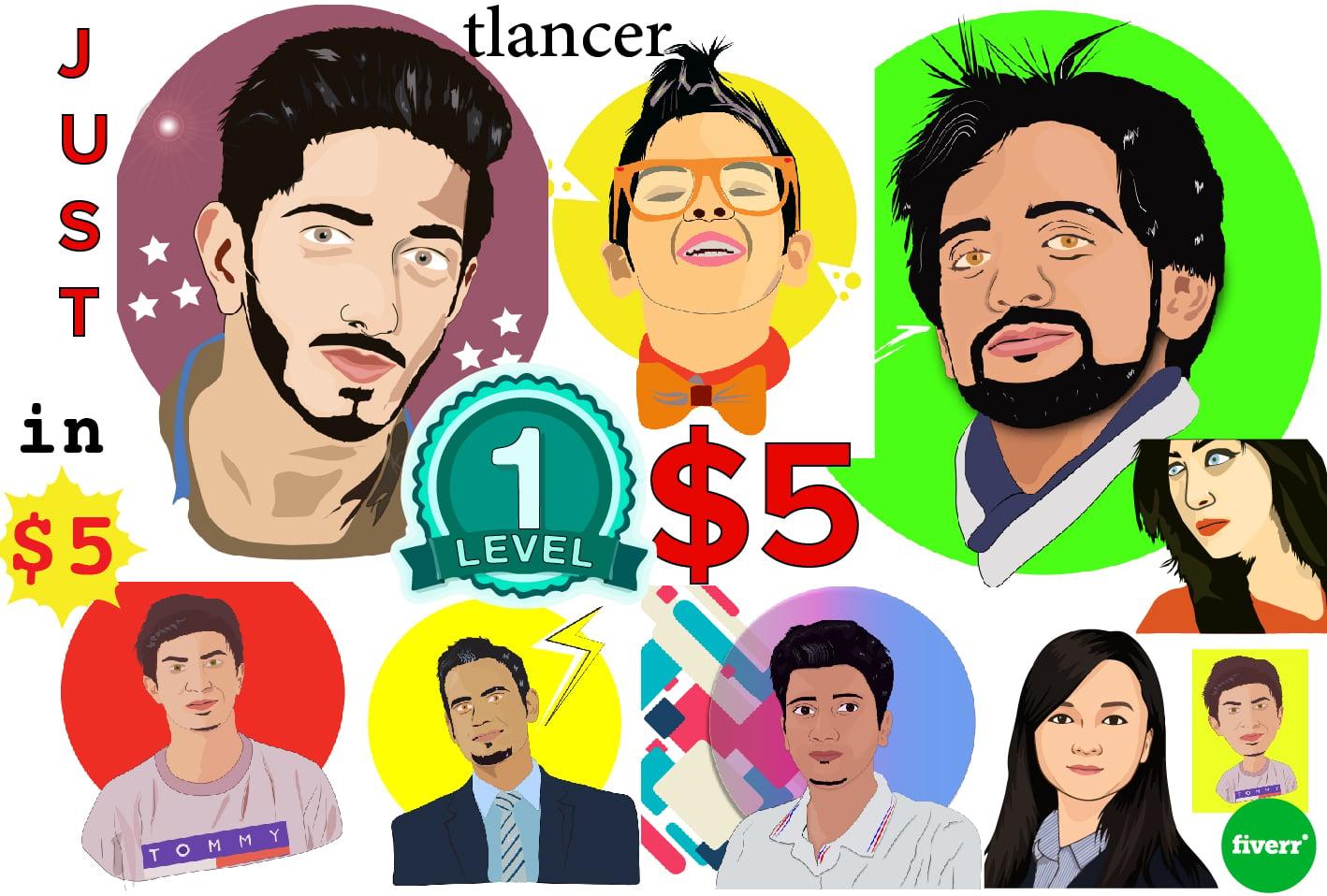 Design cartoon character be a cartoonist vector portrait and caricatures designer