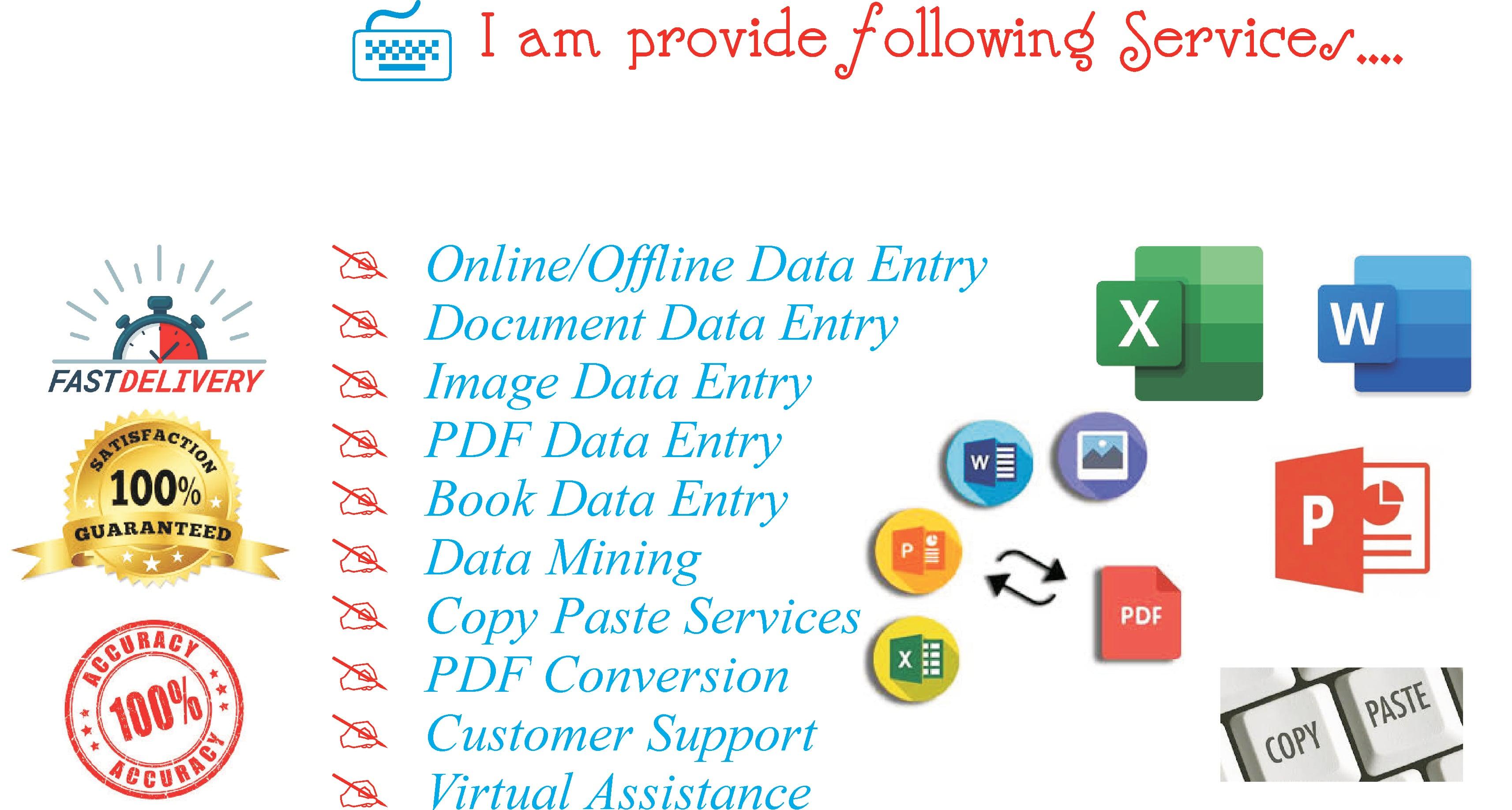 Data Entry, Data Scraping, Copy Paste, Web Content, Resumes 