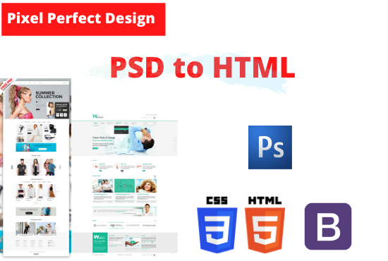 I will convert any design files PSD,Ai,XD to pixel perfect standard compliant HTML/CSS .