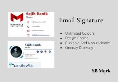 I will make modern clickable HTML email signature.