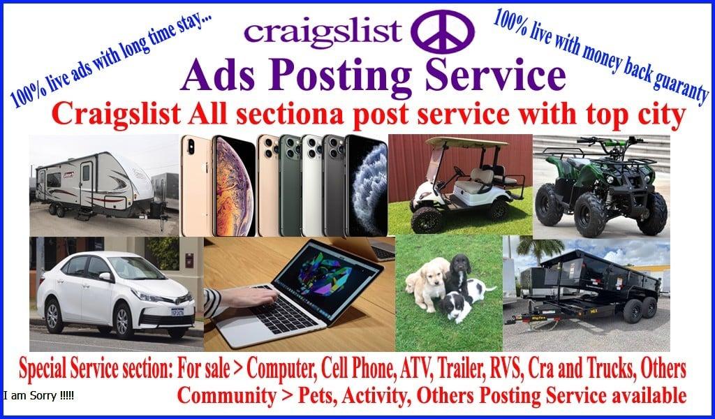 I will do your craigslist pets ads posting USA all sites 