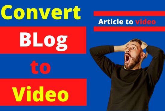 I will convert blogs, articles or text into stunning videos