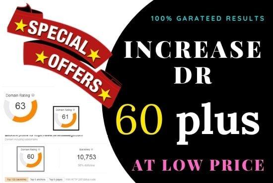 I will increase domain rating dr ahrefs 60 plus