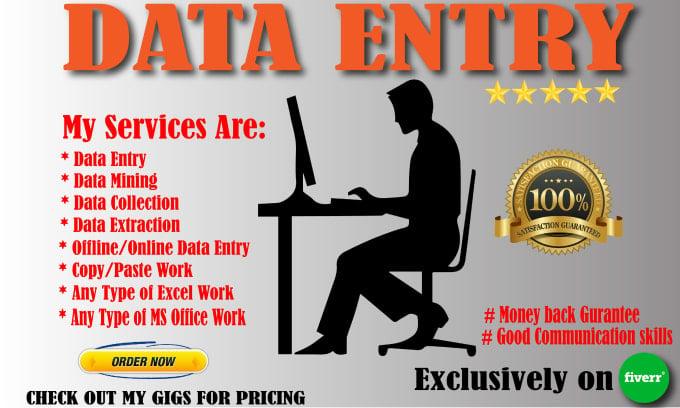 Data Entry, Data Mining, Copy Pasting, Formatting, Word, Excel