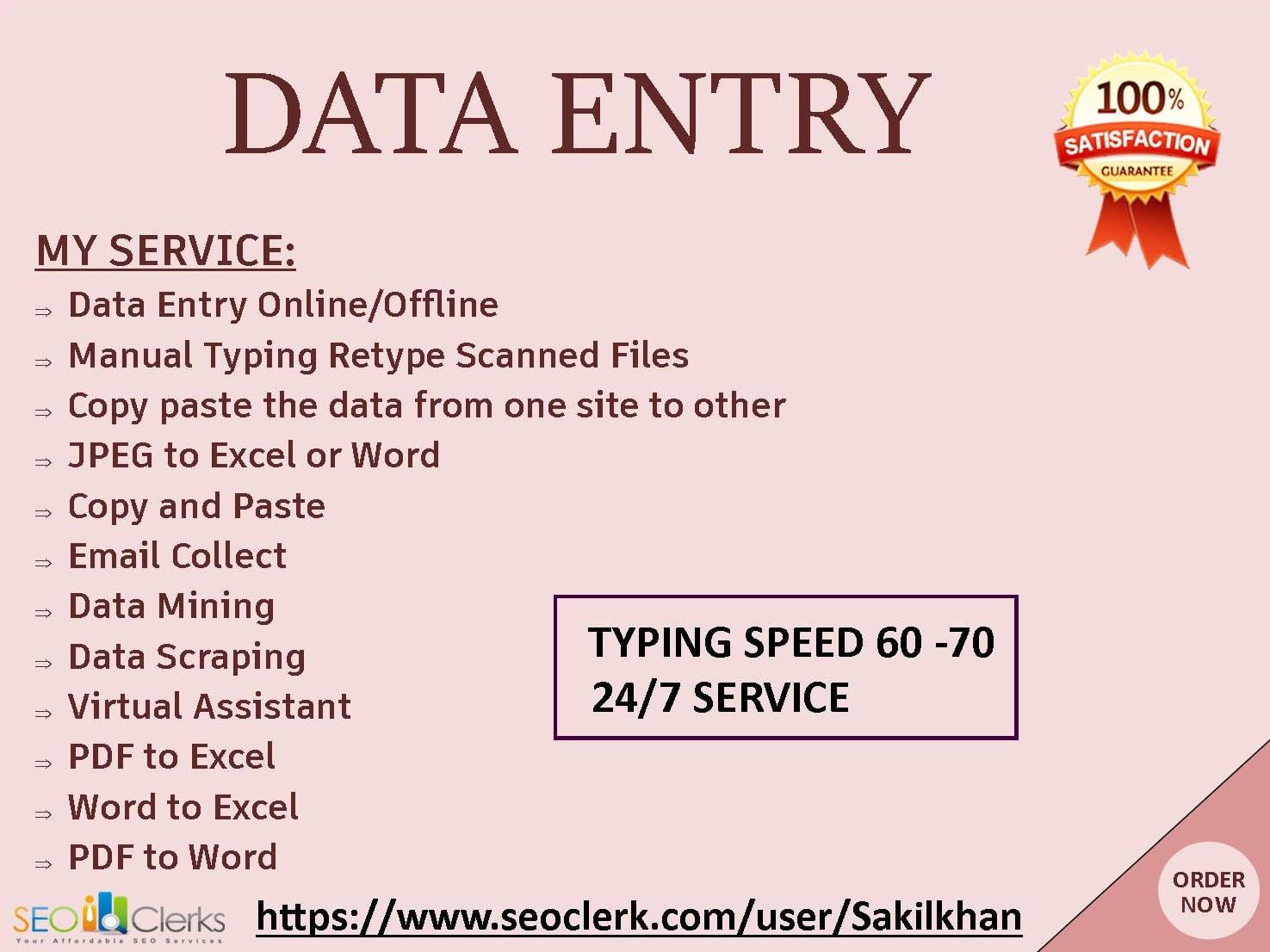 I will be your virtual assistant for online and offline data entry jobs