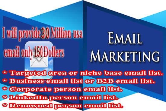 Provide Business Email List and Targeted Email List 