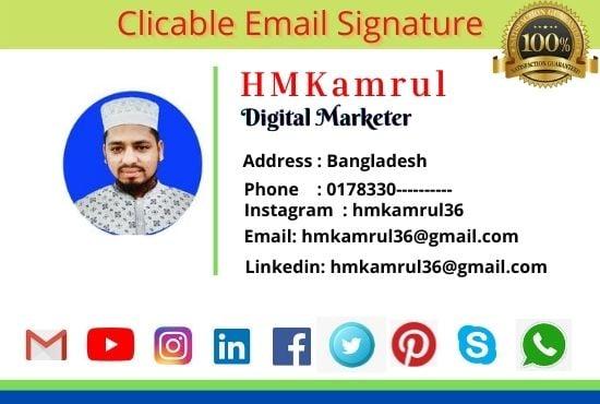I will do Best Quality HTML Professional Email Signature 
