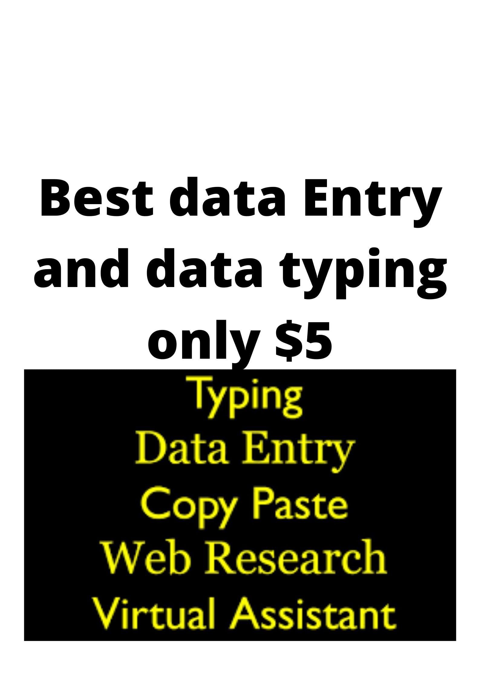 Best data Entry and data typing and editing 