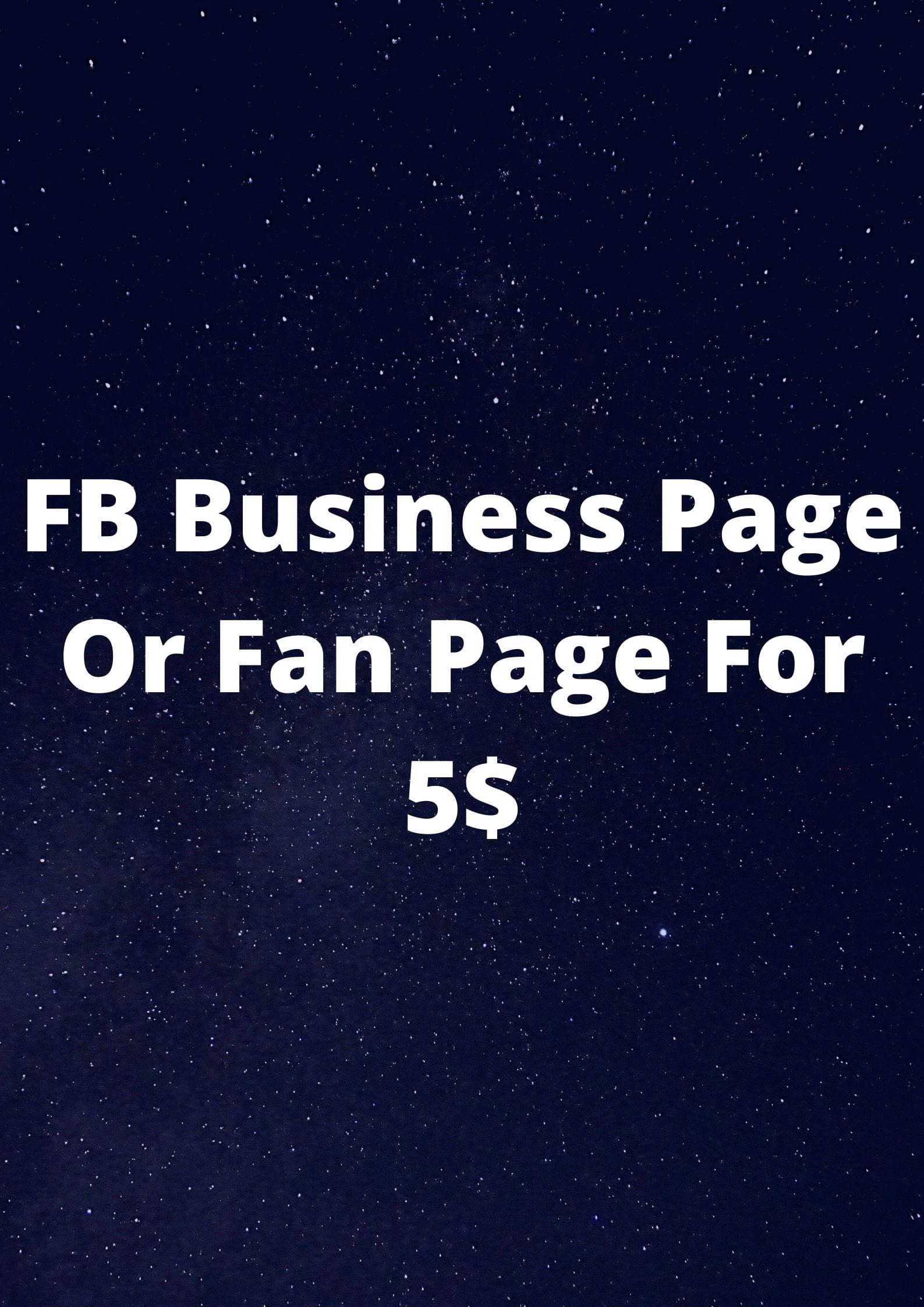 I will generate a FB page for your business