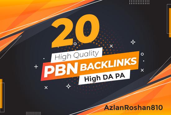 20 High Quality PBN Backlinks-High DA-High PA 