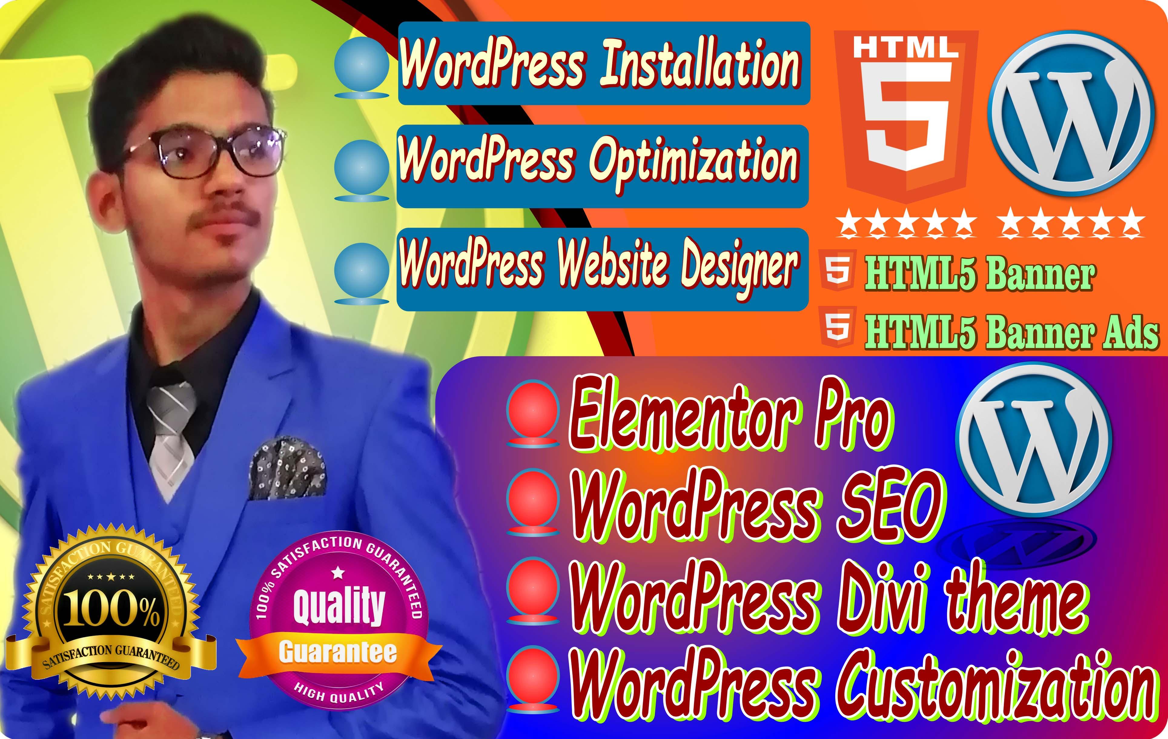 I can create a WordPress Website Design and WordPress Installation.