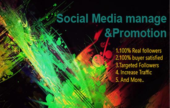 Social Media Manage & Promotion Organically 