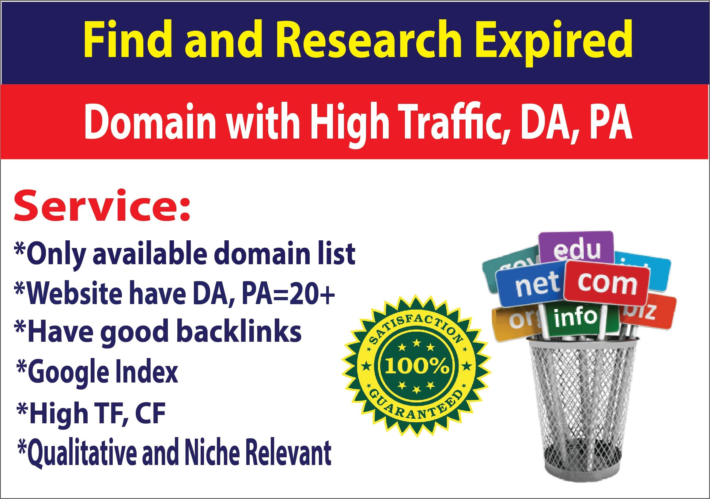 I will Find and Research Qualitative Expired Domain