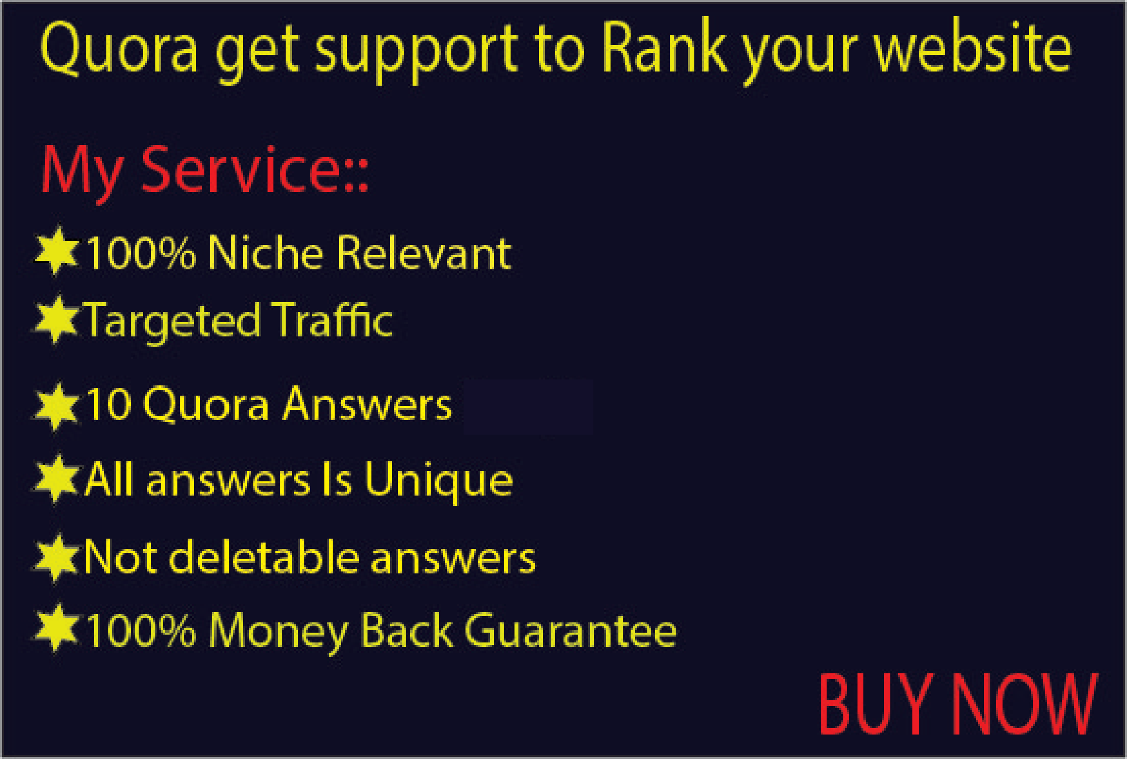 Get targeted traffic with 10 HQ Quora Answers