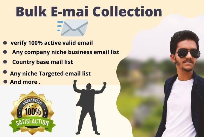 I will create a niche targeted email list, Bulk email Collection And Lead Generation 