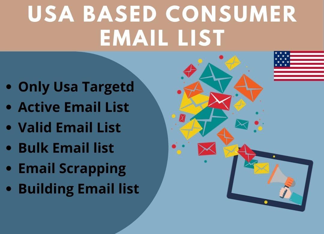 I Will Provide 5k USA Based Valid Consumer Email List