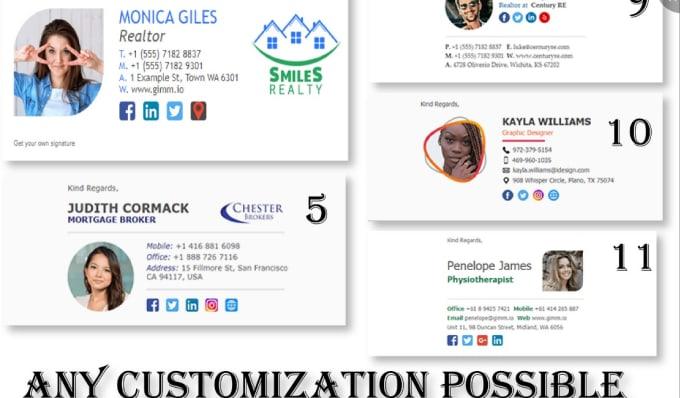 I will create HTML clickable professional email signature